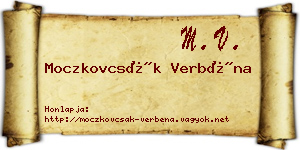 Moczkovcsák Verbéna névjegykártya